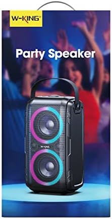 W-KING Loud Bluetooth Speakers with Subwoofer, 80W Party Portable Outdoor Speakers Bluetooth Wireless -Deep Bass, Huge 105dB Sound, Mixed Color Lights, 24H Play, AUX, USB Play, TF Card, Non-Waterproof - Image 8